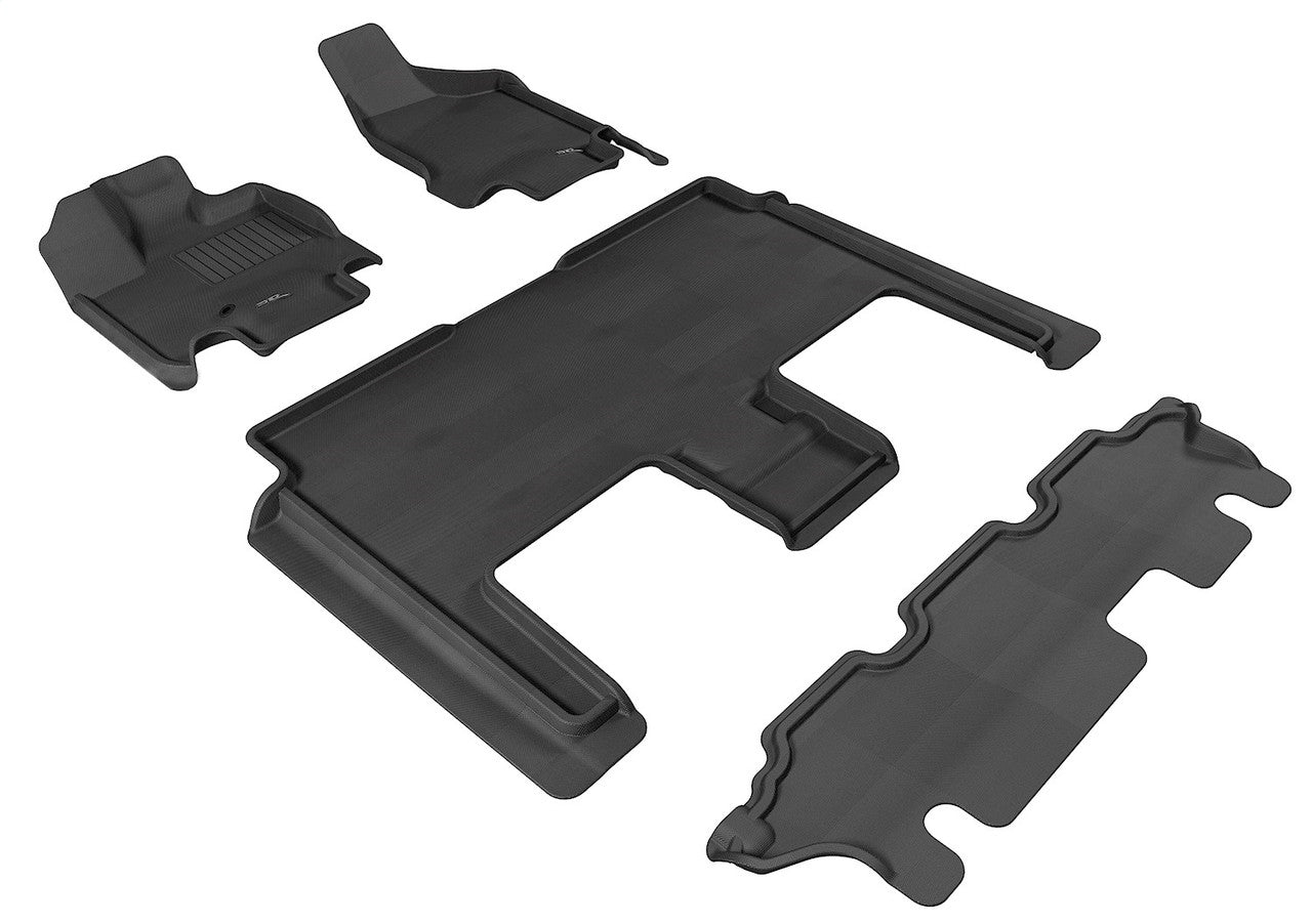 3D MAXpider L1DG01601509 2008-2019 Dodge Grand Caravan Kagu 1st & 2nd & 3rd Row Floormats - Black