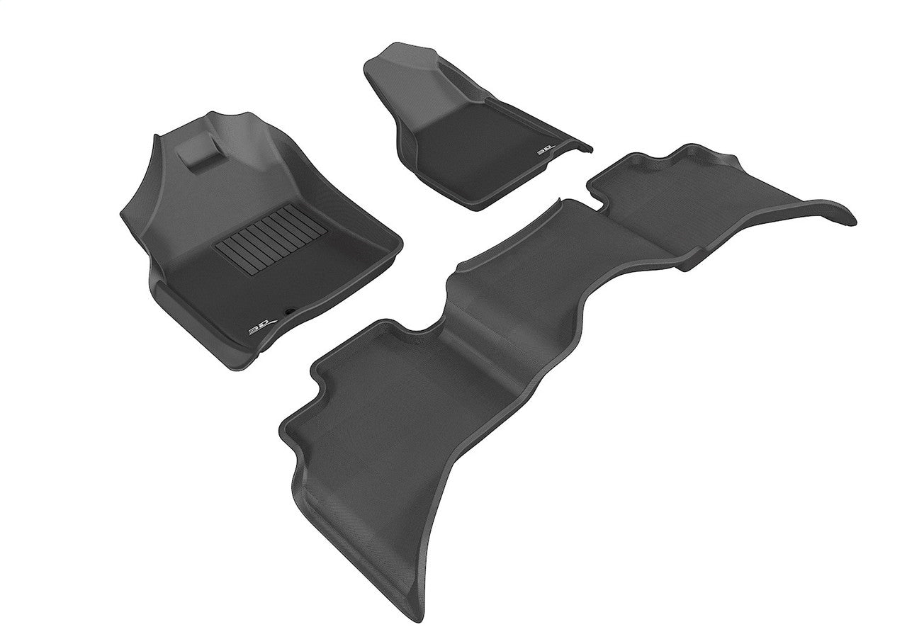 3D MAXpider L1DG01801509 2009-2012 Dodge Ram 1500 Quad Cab Kagu 1st & 2nd Row Floormats - Black