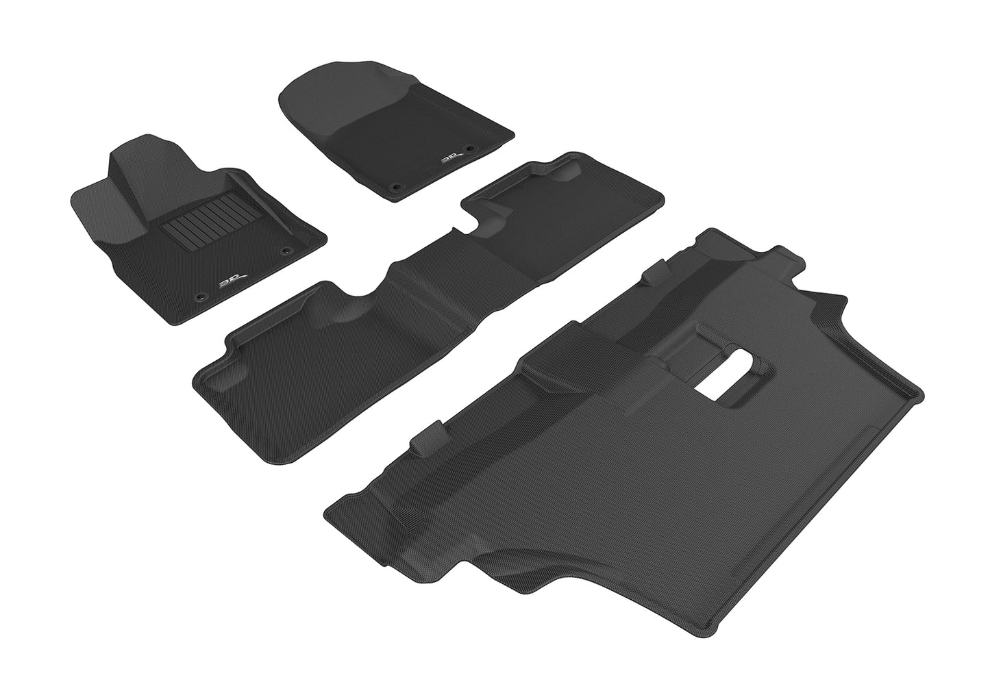 3D MAXpider L1DG02501509 2012-2020 Dodge Durango Kagu 1st & 2nd & 3rd Row Floormats - Black