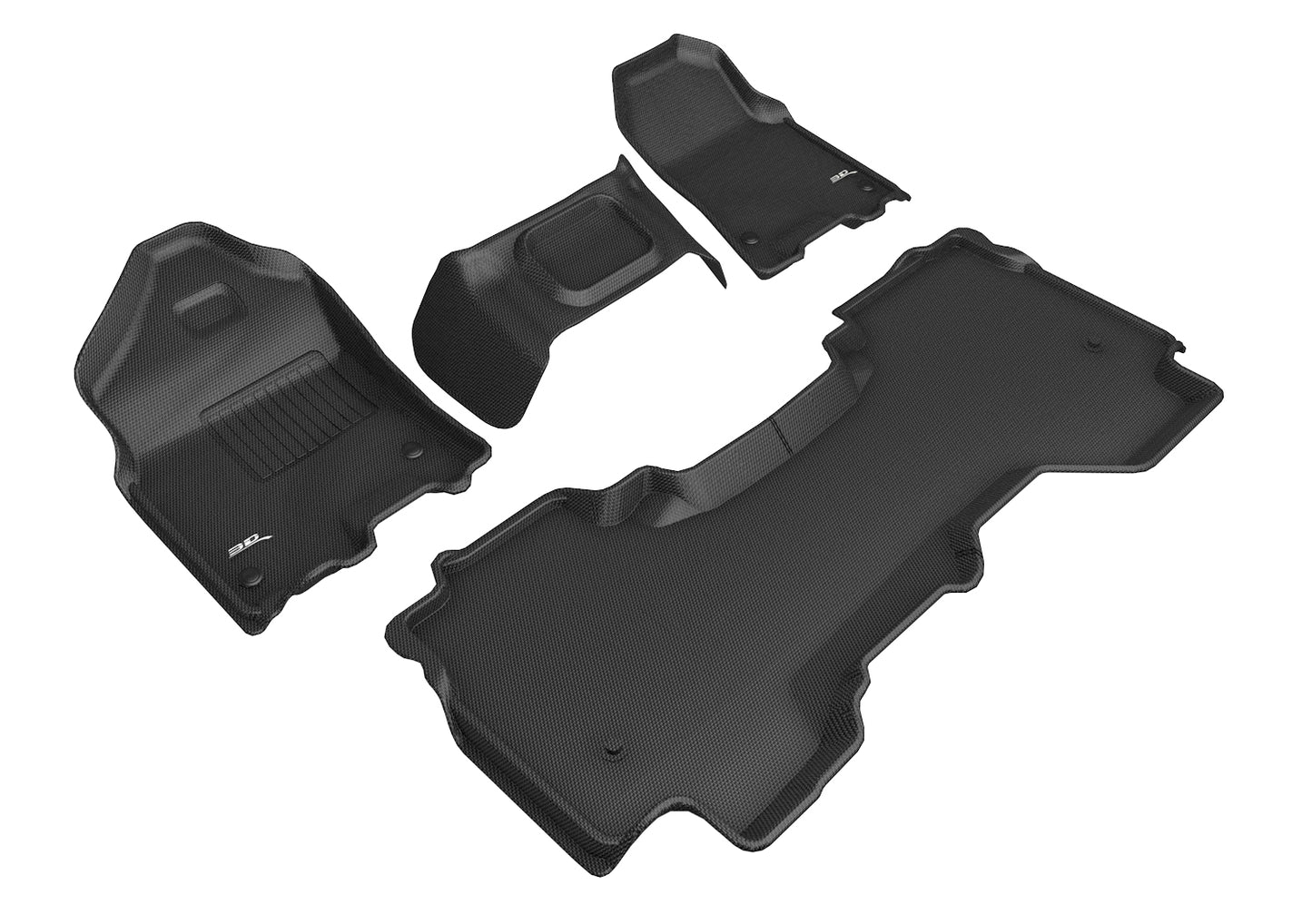 3D MAXpider L1DG03001509 2019-2020 Dodge Ram 1500 Quad Cab Kagu 1st & 2nd Row Floormats - Black