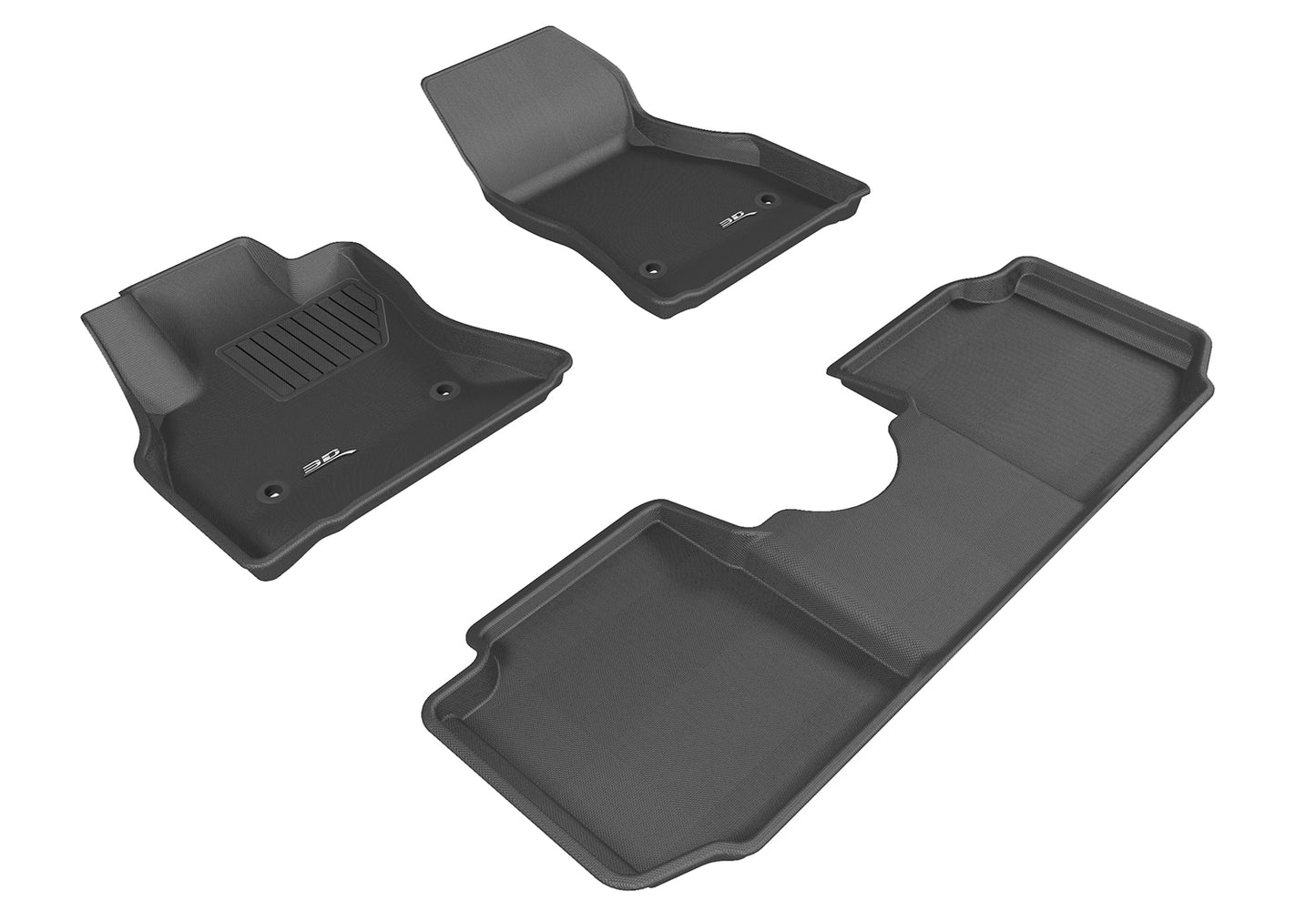 3D MAXpider L1FA00401509 2014-2019 Fiat 500L Kagu 1st & 2nd Row Floormats - Black