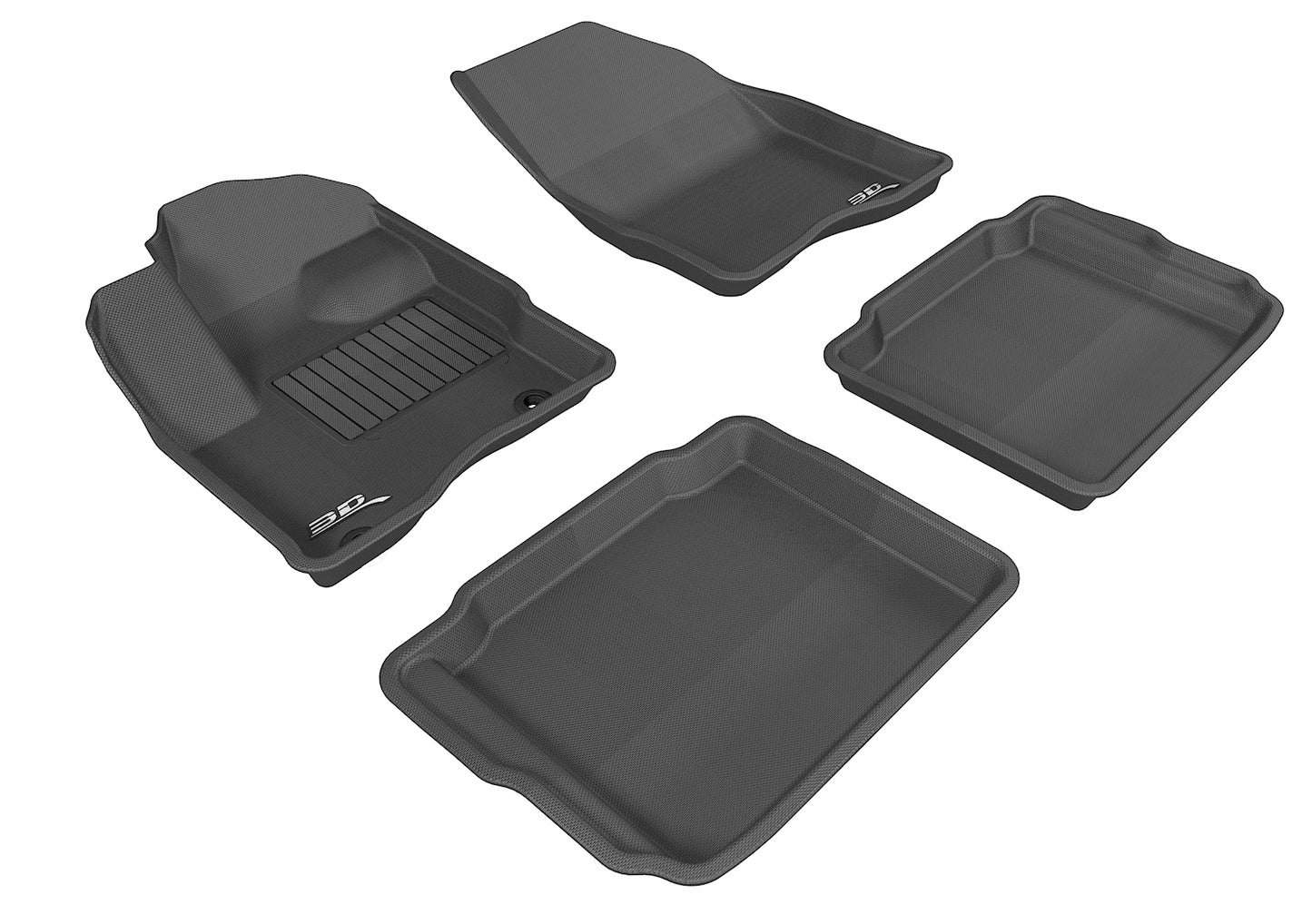 3D MAXpider L1FR01801509 2010-2019 Ford Taurus Kagu 1st & 2nd Row Floormats - Black