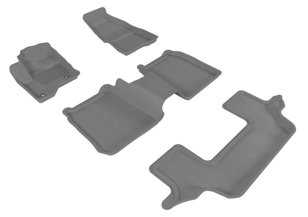 3D MAXpider L1FR02101501 2009-2019 Ford Flex Kagu 1st & 2nd & 3rd Row Floormats - Gray