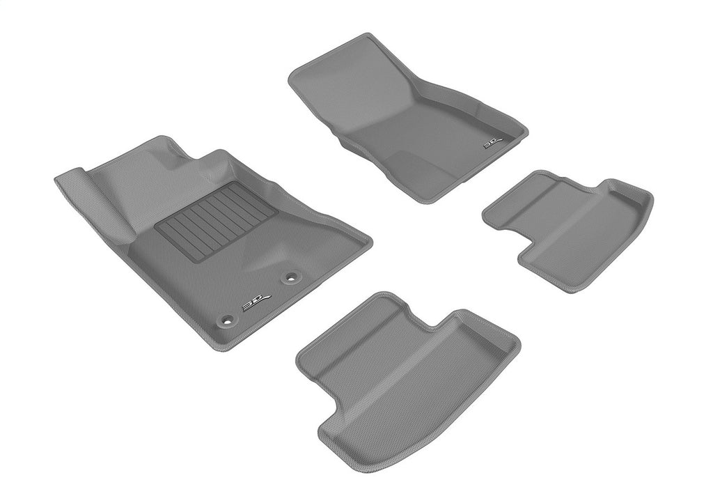 3D MAXpider L1FR08501501 2015-2020 Ford Mustang Kagu 1st & 2nd Row Floormats - Gray