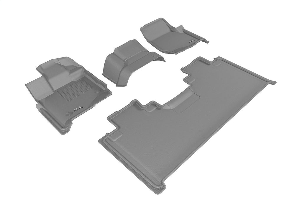 3D MAXpider L1FR10101501 2015-2020 Ford F-150 Supercab Kagu 1st & 2nd Row Floormats - Gray