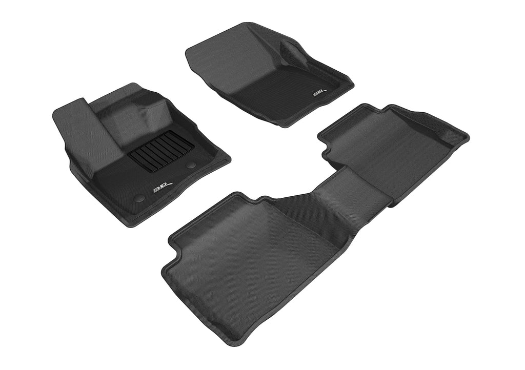 3D MAXpider L1FR10901509 2017-2020 Ford Fusion Kagu 1st & 2nd Row Floormats - Black 3D MAXpider