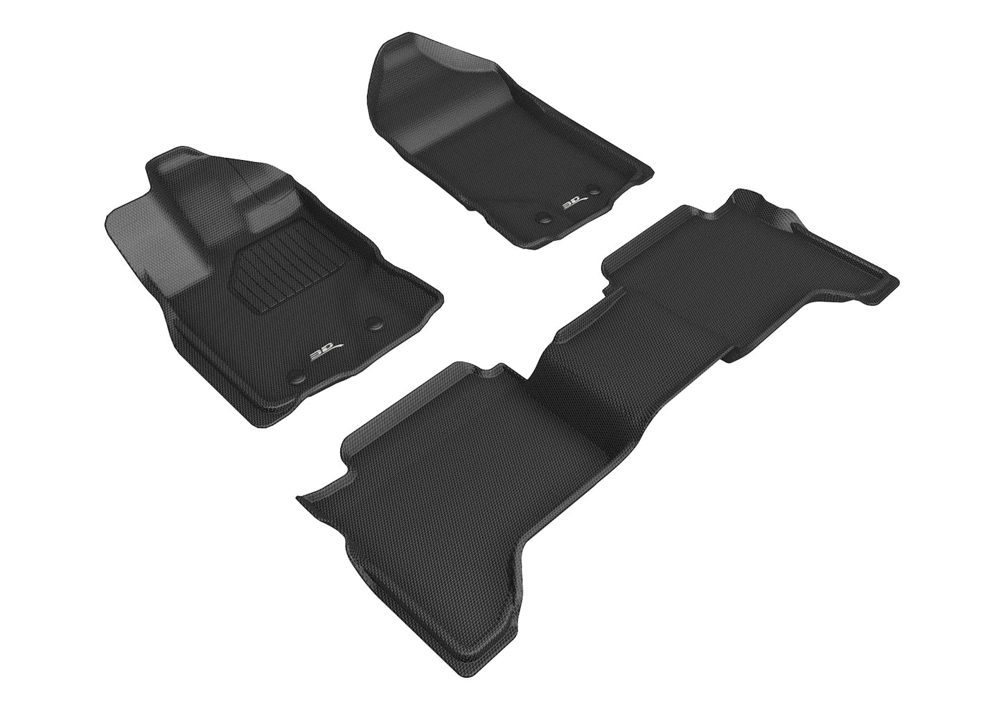 3D MAXpider L1FR12201509 2019-2020 Ford Ranger Supercrew Kagu 1st & 2nd Row Floormats - Black