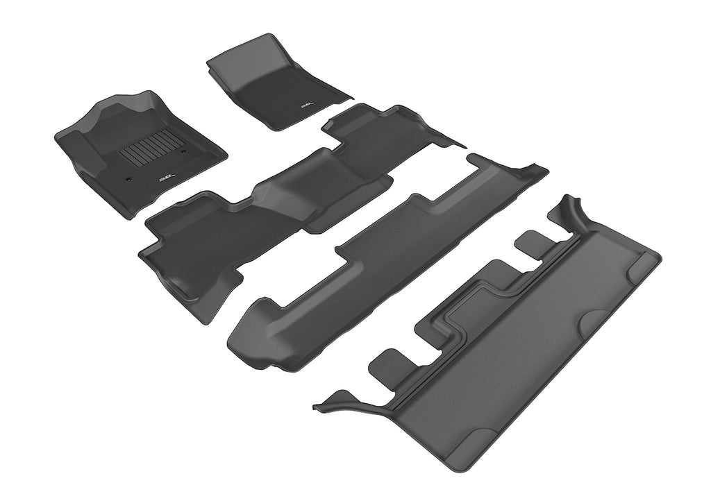 3D MAXpider L1GM01701509 2015-2020 GMC Yukon Kagu 1st & 2nd & 3rd Row Floormats - Black