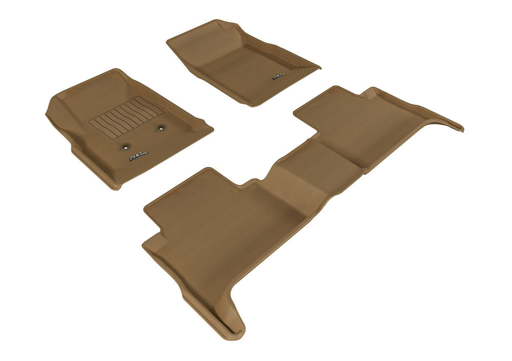 3D MAXpider L1GM01801502 2015-2020 GMC Canyon Crew Cab Kagu 1st & 2nd Row Floormats - Tan