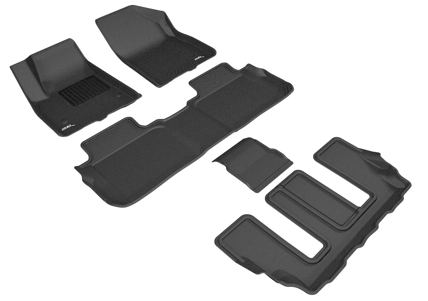 3D MAXpider L1GM02201509 2017-2020 GMC Acadia Kagu 1st & 2nd & 3rd Row Floormats - Black