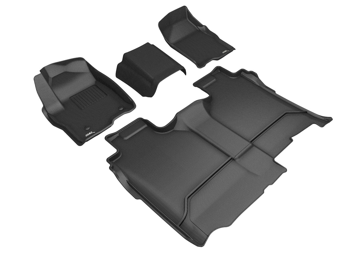 3D MAXpider L1GM02401509 19-21 GMC Sierra Silverado Double/Crew Bench Seat Kagu 1st + 2nd Row Floormats - Black