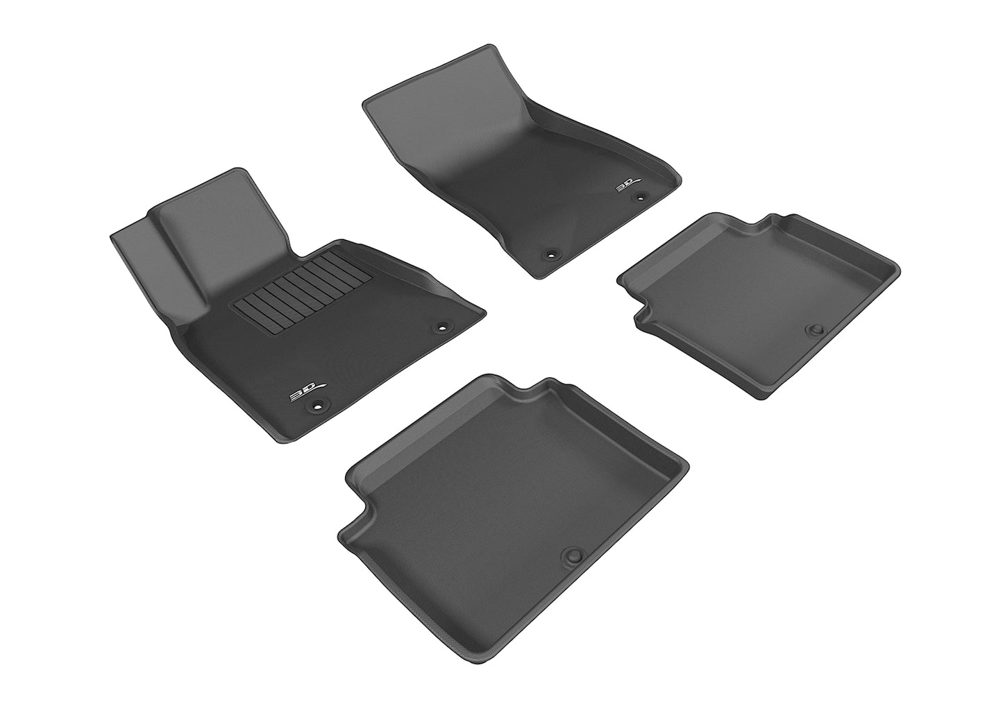 3D MAXpider L1GS00301509 2017-2020 Genesis G80 Kagu 1st & 2nd Row Floormats - Black