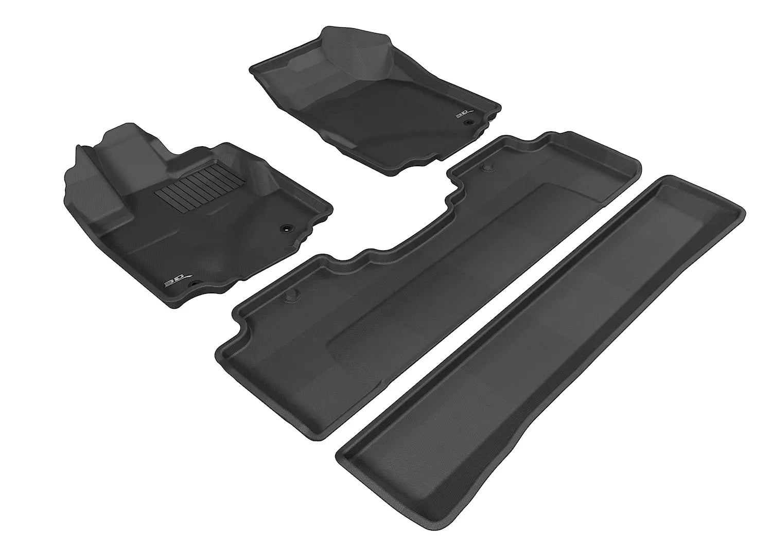 3D MAXpider L1HD03901509 2006-2014 Honda Ridgeline Kagu 1st & 2nd Row Floormats - Black 3D MAXpider