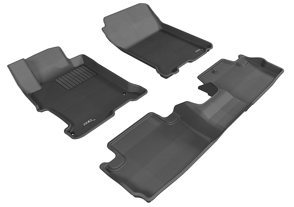 3D MAXpider L1HD04901509 2013-2017 Honda Accord Coupe Kagu 1st & 2nd Row Floormats - Black