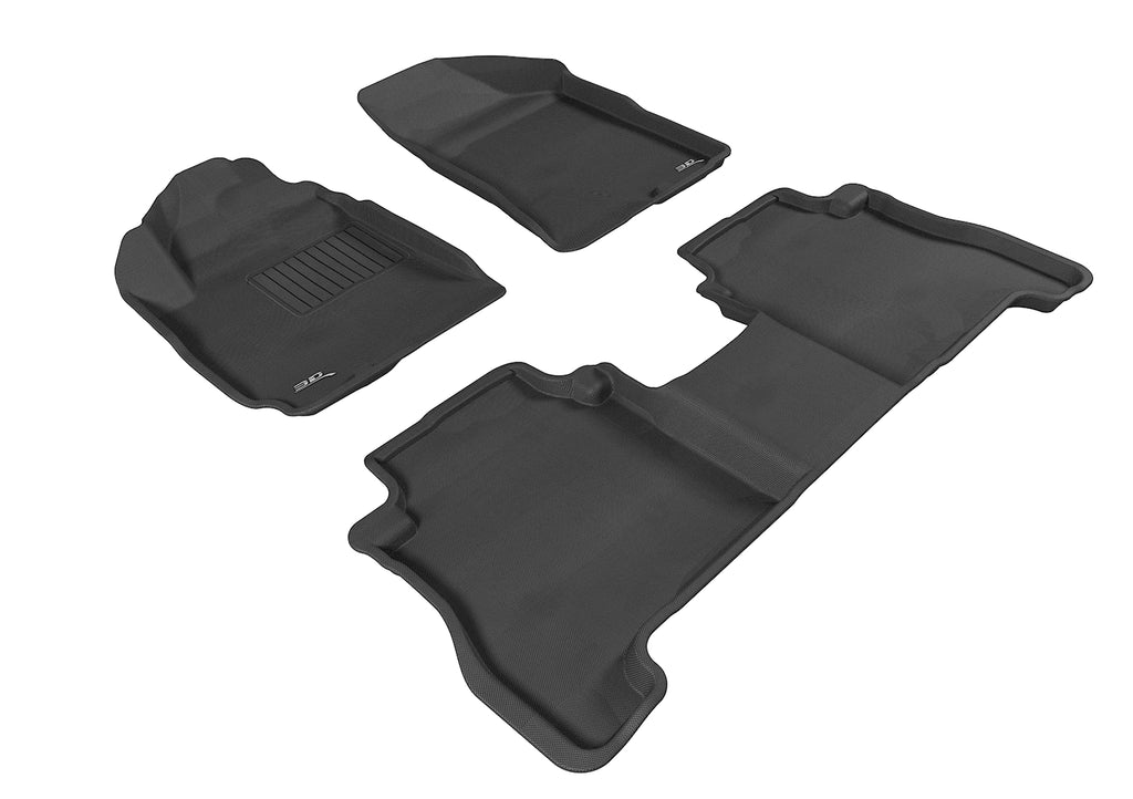 3D MAXpider L1HY04001509 2010-2012 Hyundai Santa Fe Kagu 1st & 2nd Row Floormats - Black