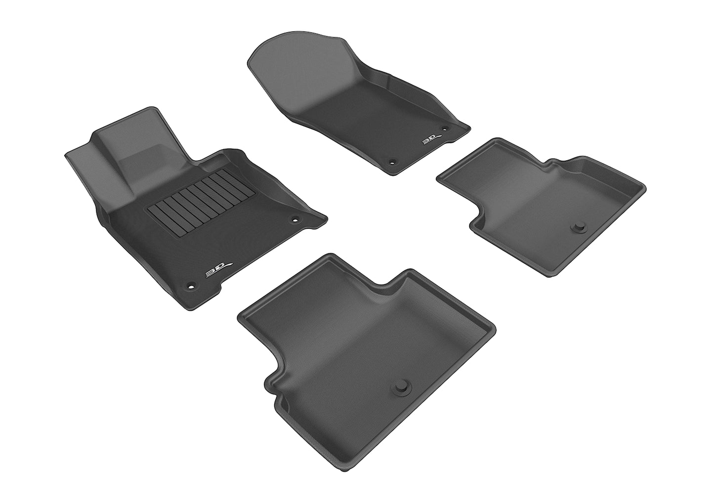 3D MAXpider L1IN01701509 2014-2017 Infiniti Q50 Kagu 1st & 2nd Row Floormats - Black 3D MAXpider