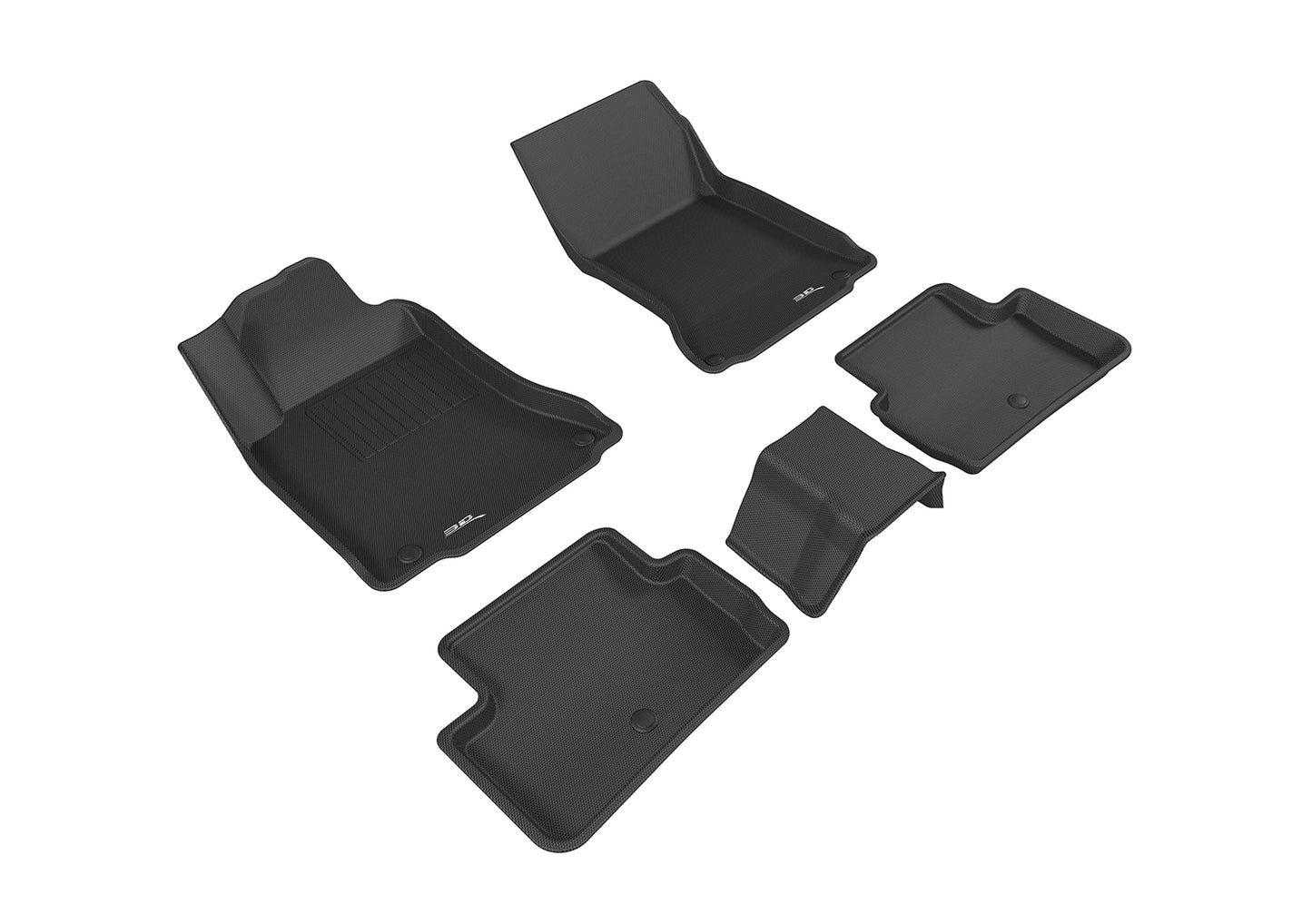 3D MAXpider L1IN02501509 2017-2019 Infiniti QX30 Kagu 1st & 2nd Row Floormats - Black