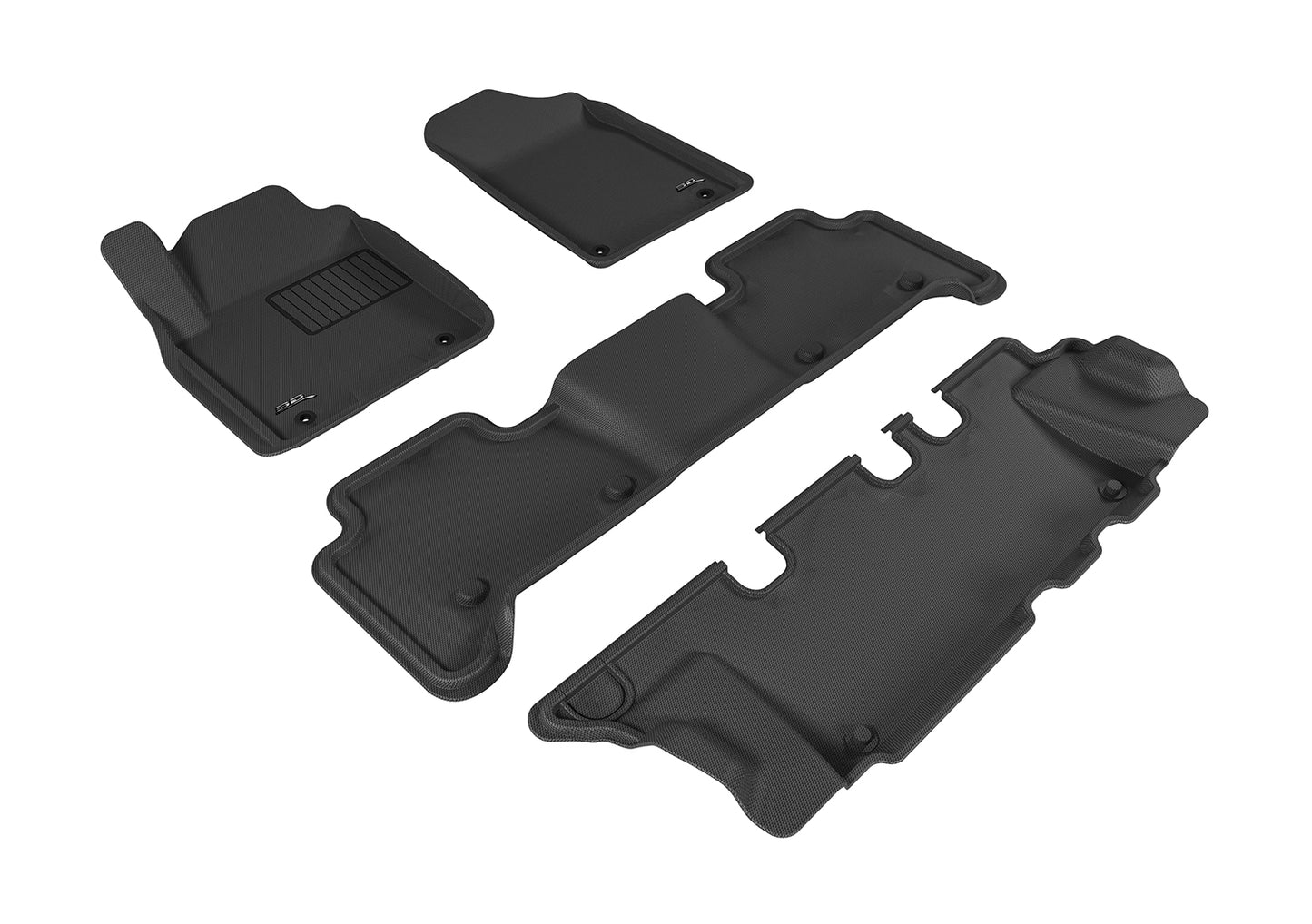 3D MAXpider L1IN02601509 2011-2020 Infiniti QX80/QX56 Kagu 1st & 2nd & 3rd Row Floormats - Black