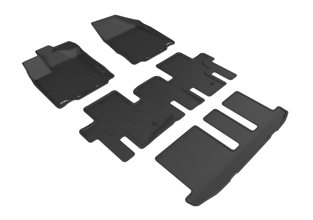 3D MAXpider L1IN02901509 2013-2020 Infiniti QX60/JX Kagu 1st & 2nd & 3rd Row Floormats - Black