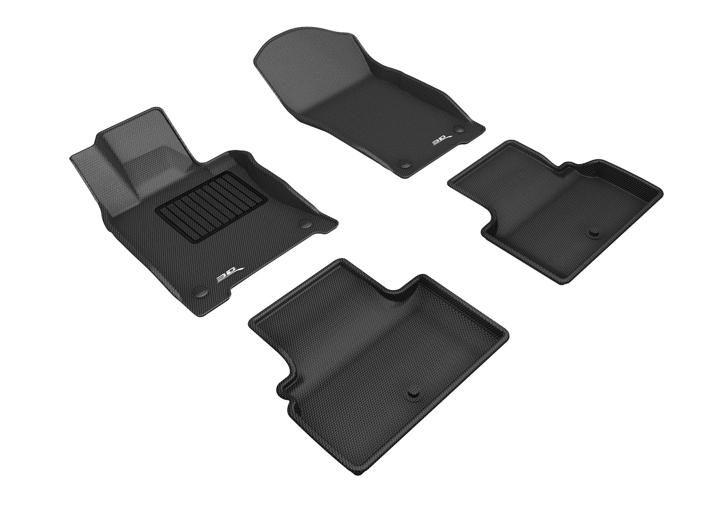 3D MAXpider L1IN03001509 2018-2020 Infiniti Q50/Q60 Kagu 1st & 2nd Row Floormats - Black