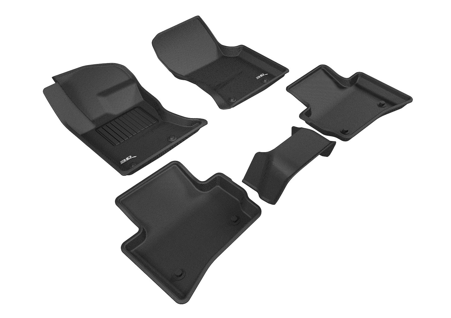 3D MAXpider L1JG01201509 2017-2020 Jaguar F-Pace Kagu 1st & 2nd Row Floormats - Black