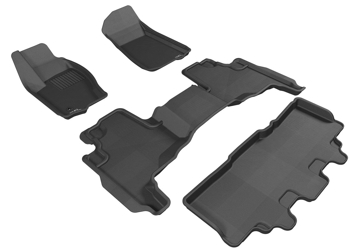 3D MAXpider L1JP00701509 2006-2010 Jeep Commander Kagu 1st & 2nd & 3rd Row Floormats - Black