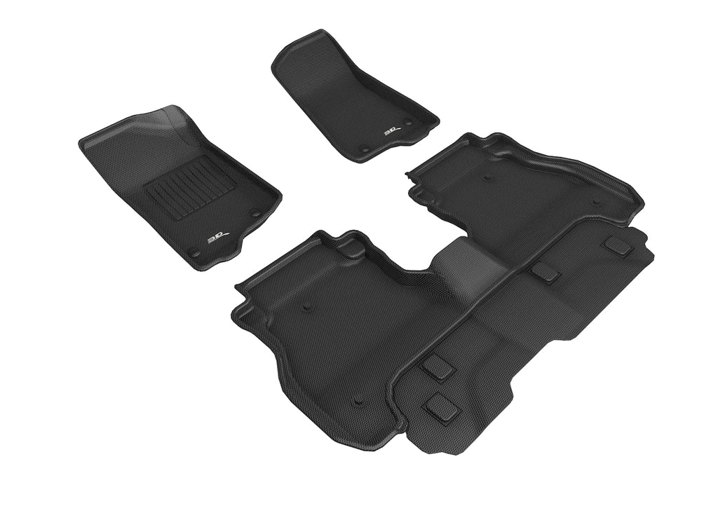 3D MAXpider L1JP02201509 2020 Jeep Gladiator JT Kagu 1st & 2nd Row Floormats - Black