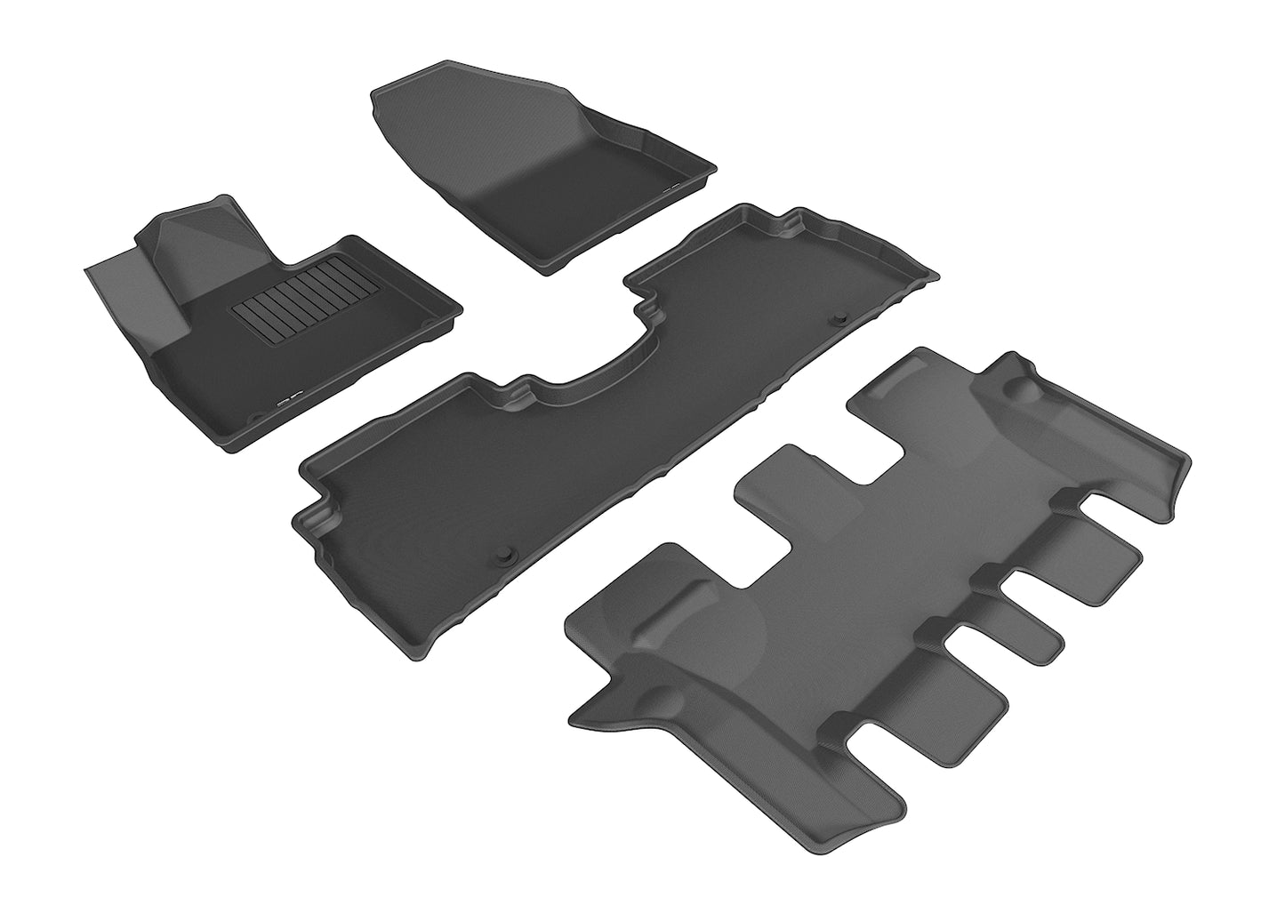 3D MAXpider L1KA03001509 2016-2020 Kia Sorento 7-Seat Kagu 1st & 2nd & 3rd Row Floormats - Black