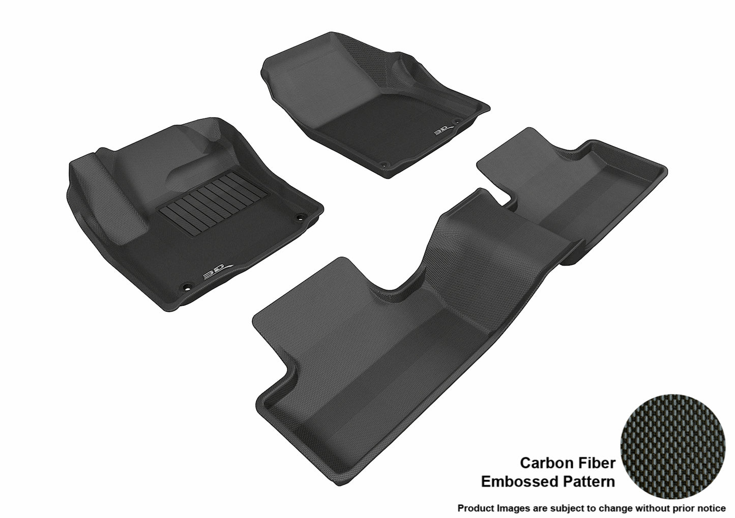 3D MAXpider L1LR00601509 2012-2013 Land Rover Range Rover Evoque Kagu 1st & 2nd Row Floormats - Black