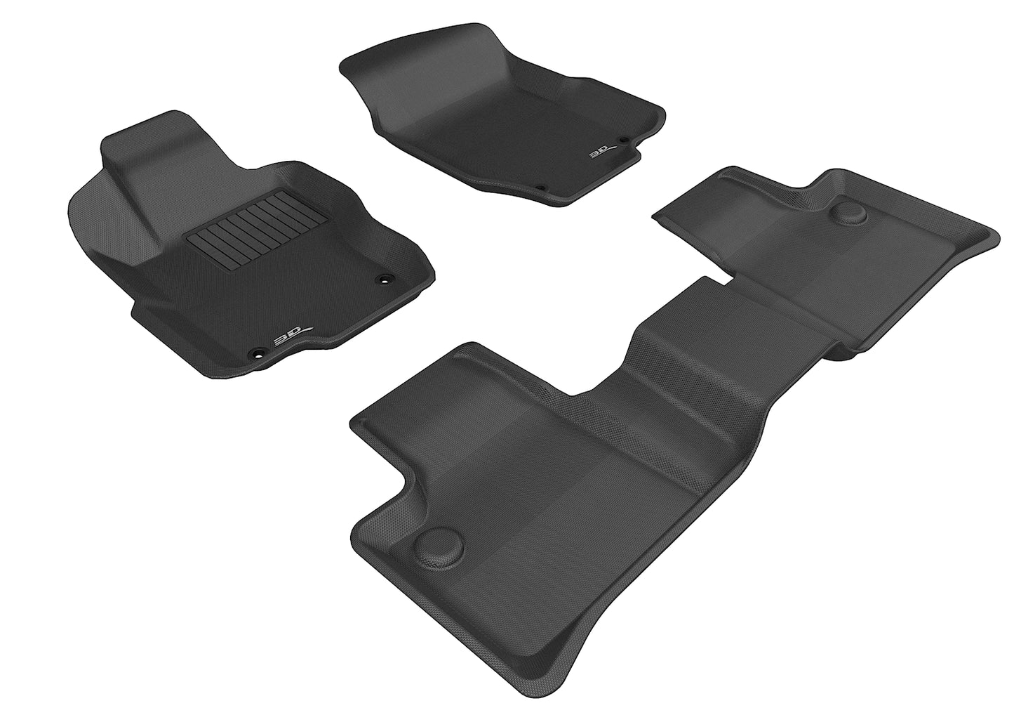 3D MAXpider L1MB00801509 2006-2011 Mercedes-Benz ML-Class W164 Kagu 1st & 2nd Row Floormats - Black