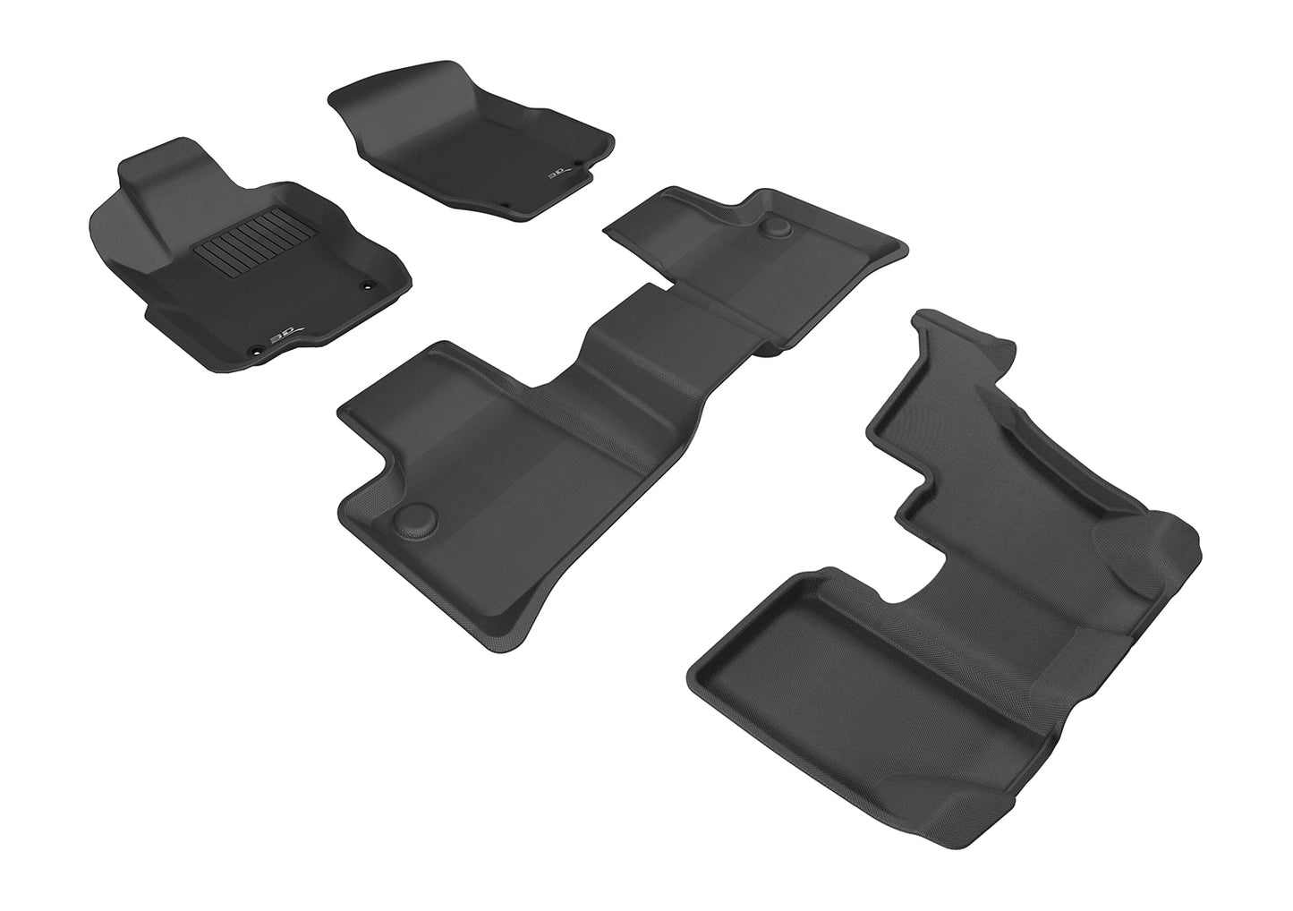 3D MAXpider L1MB01301509 2007-2012 Mercedes-Benz GL-Class X164 Kagu 1st & 2nd & 3rd Row Floormats - Black