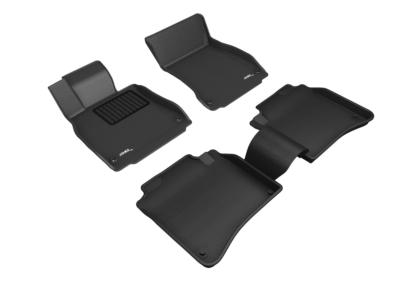 3D MAXpider L1MB04601509 2014-2019 Mercedes-Benz S-Class W222 Kagu 1st & 2nd Row Floormats - Black
