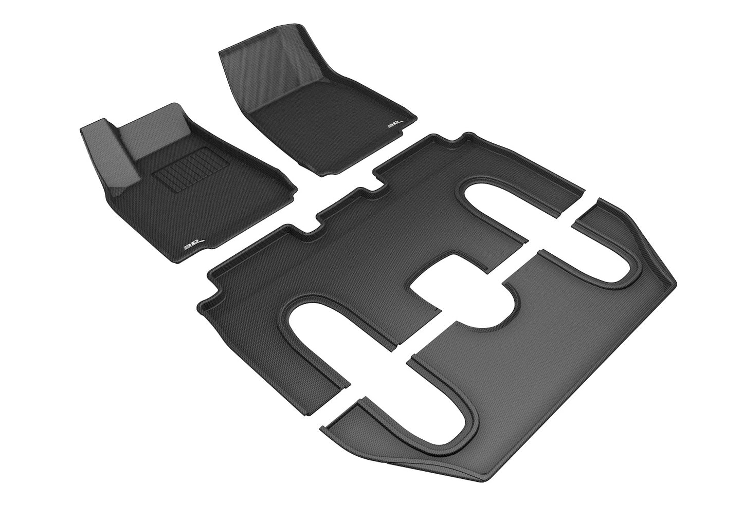 3D MAXpider L1TL00901509 2016-2018 Tesla Model X 6-Seats w/ Console Kagu 1st/2nd/3rd Rows Floormats - Black
