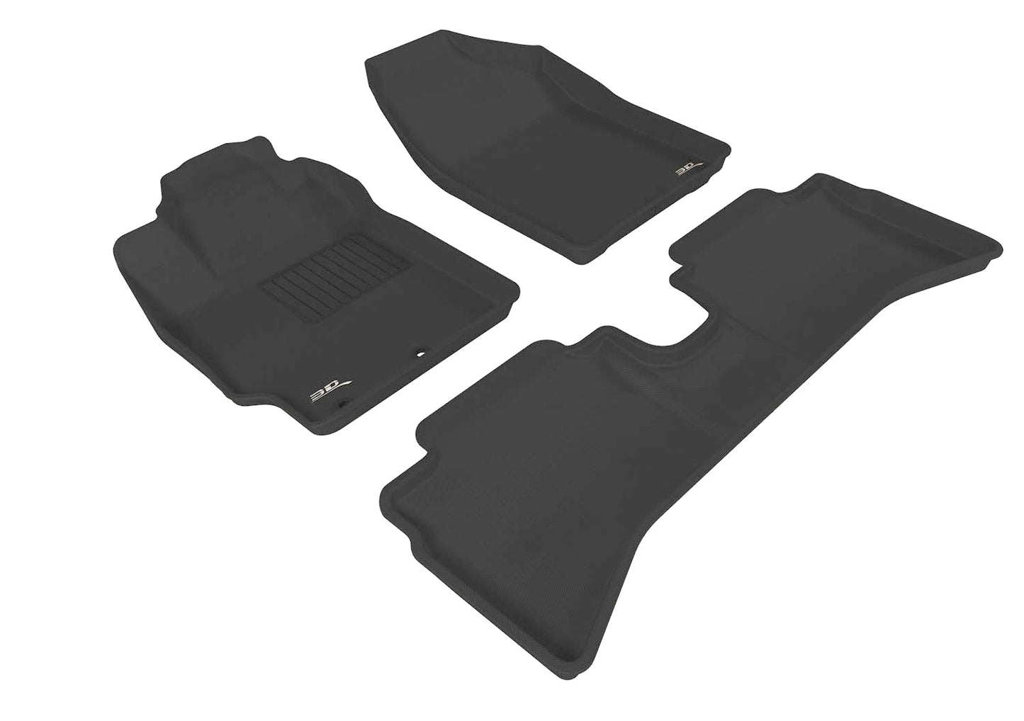 3D MAXpider L1TY09501509 2012-2015 Toyota Prius C Kagu 1st & 2nd Row Floormats - Black