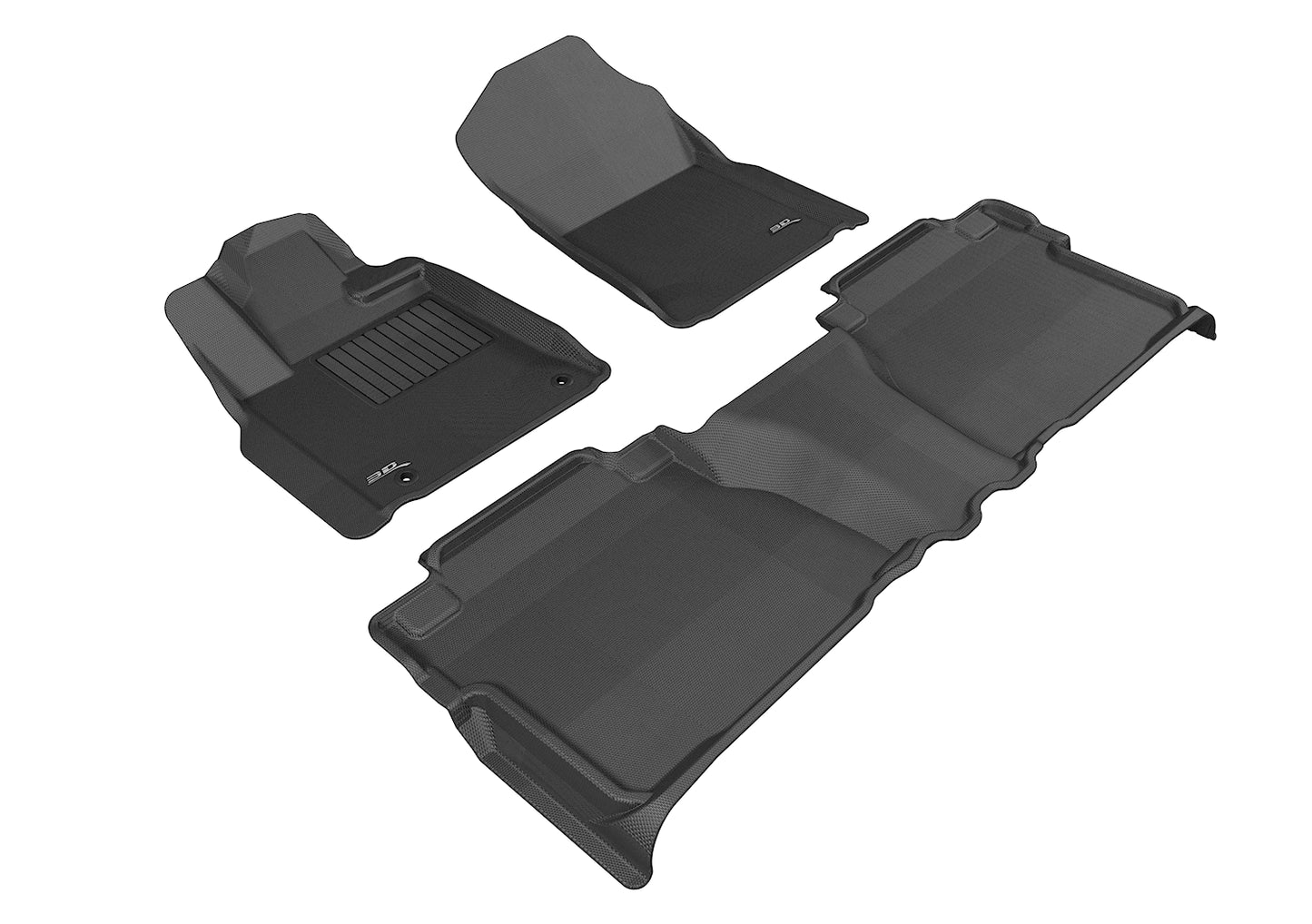 3D MAXpider L1TY14701509 2007-2011 Toyota Tundra Double Cab Kagu 1st & 2nd Row Floormats - Black