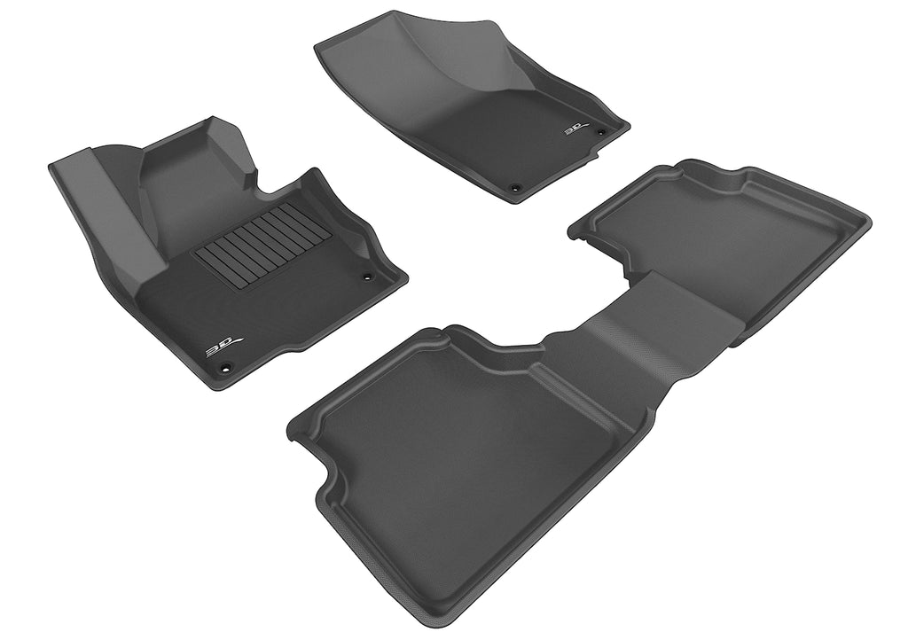 3D MAXpider L1VW02101509 2009-2019 Volkswagen Tiguan/Tiguan Limited Kagu 1st & 2nd Row Floormats - Black