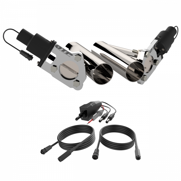 QTP Dual 3in Electric Valves / Wiring / 1 Toggle Switch / 2 SS 3in Cutouts QTP
