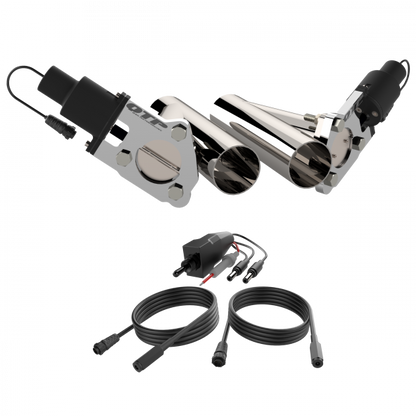 QTP Dual 3in Electric Valves / Wiring / 1 Toggle Switch / 2 SS 3in Cutouts QTP