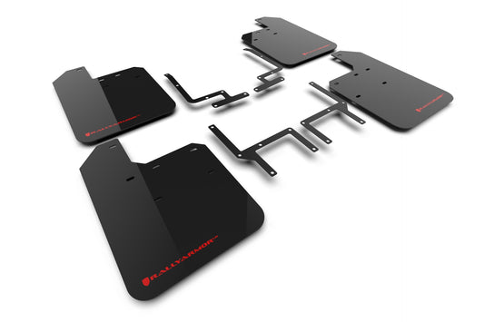 Rally Armor MF124-UR-BLK-RD Black UR Mud Flaps – Red Logo for 2018–2025 Jeep Wrangler JL Rubicon