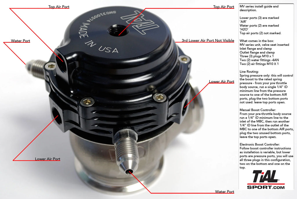 TiAL Sport 002952 MVS Wastegate (All Springs) w/V-Band Clamps - Blue