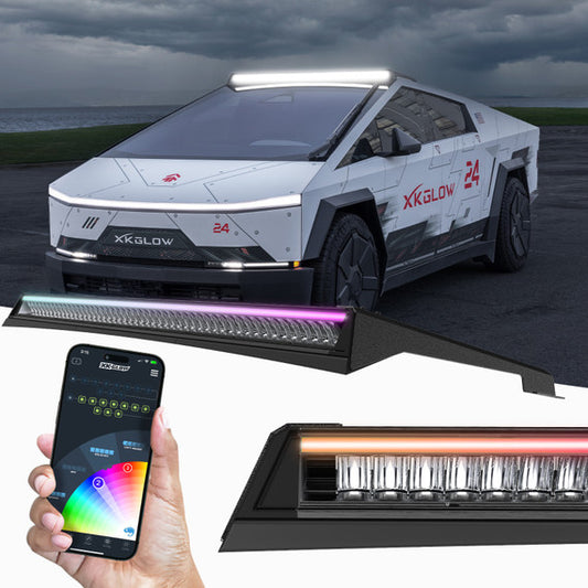 XKGlow Cyber Truck 50in Roof Light Bar with XKmax App Control RGBW DRL - 2023-Current Tesla Cyber Truck - Part MX-CTLB