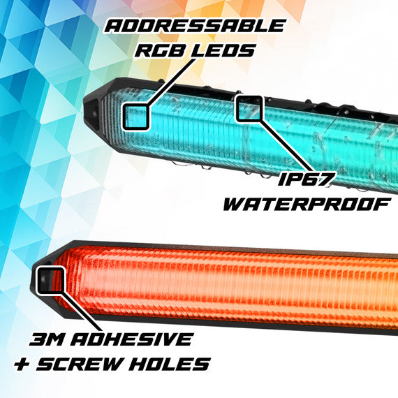 XK Glow 14in XKmax DRL Truck Grill Flexible Light App Cntl Bar 2pc