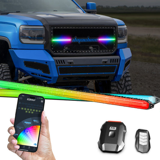 XKGlow XKmax 2pc 14in DRL Truck Grill DRL Flexible Light App Control Bar - 14 Piece - Part MX-DRL-14-KIT