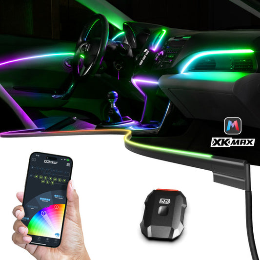 XKGlow XKmax 2x30in Fiber Optic Interior Ambient Light Strip App Control Kit - 2 Piece - Part MX-FO-MINI