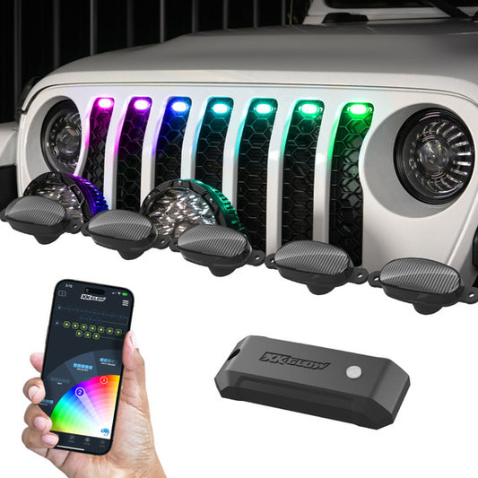 XKGlow XKmax 4pc Pre-Runner Style RGBW LED Grill Pods - Part MX-GPOD-4