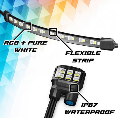 XK Glow XKmax RGBW 16pc addressable Motorcycle Underglow Light Kit