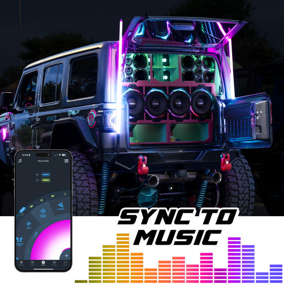 XK Glow 1x 48 XKmax RGBW Advanced App Control LED Whip Light Kit for 4x4 Offroad UTV ATV