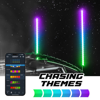 XK Glow 1x 48 XKmax RGBW Advanced App Control LED Whip Light Kit for 4x4 Offroad UTV ATV
