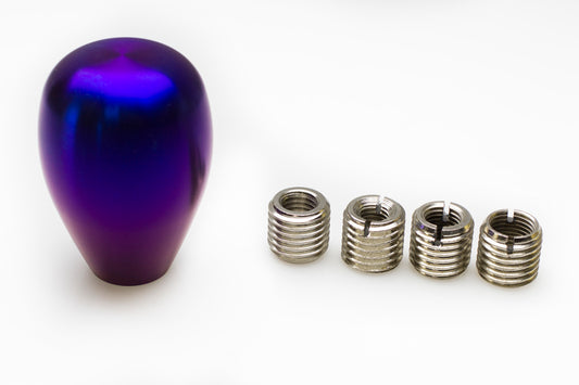 MXP Burned Titanium Tear Drop Shift Knob w/Insert MXTBSKB