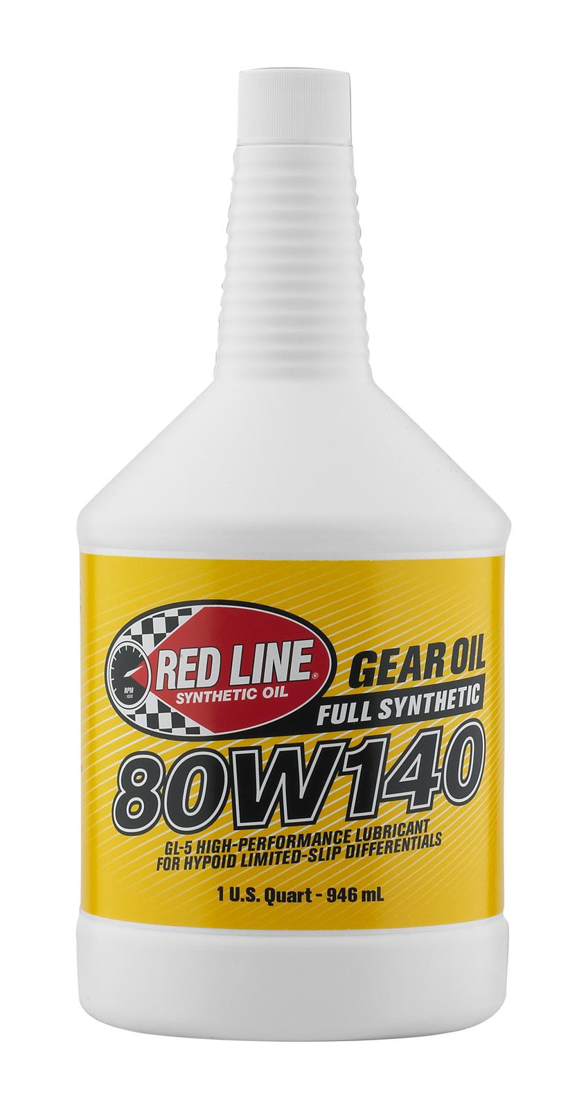 Red Line 58104 80W‑140 Full Synthetic GL‑5 Gear Oil – 1 Quart Red Line